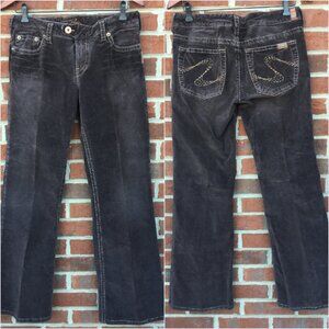 VTG Silver Tina Corduroy Jeans Size 32 Chocolate Brown Low Rise Bootcut Western